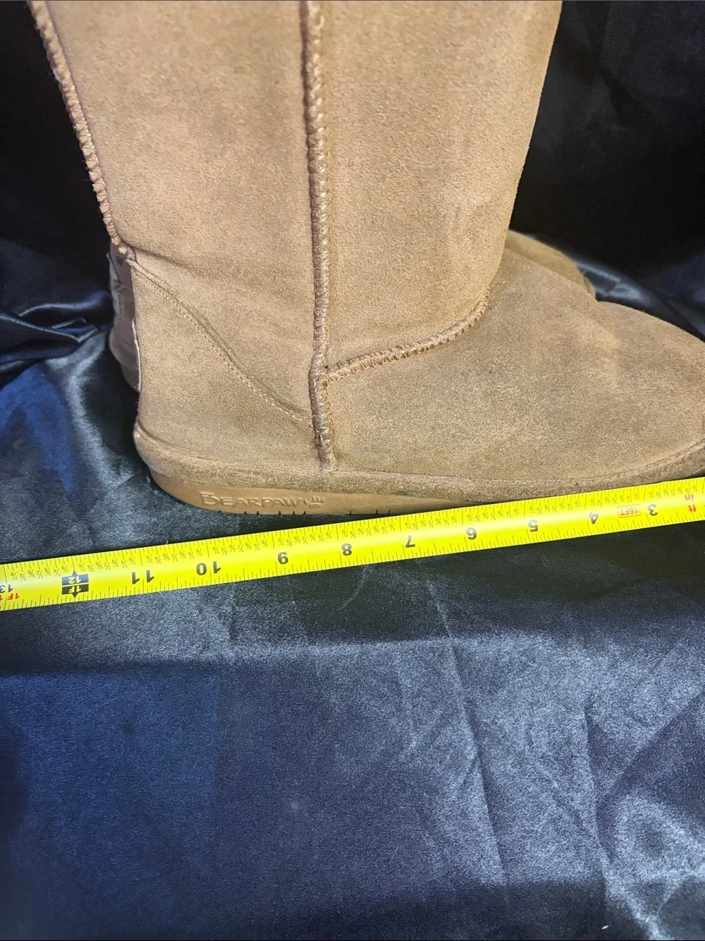 Bearpaw Classic Tall Suede Boots Chestnut Brown Size 9 Cozy Fall Winter